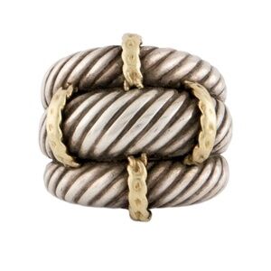Vintage David Yurman Two-Tone Cable Triple Row Cocktail Ring